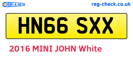 HN66SXX are the vehicle registration plates.