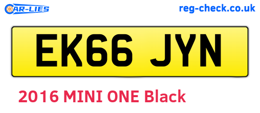 EK66JYN are the vehicle registration plates.