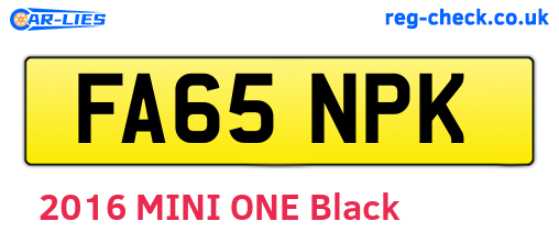 FA65NPK are the vehicle registration plates.