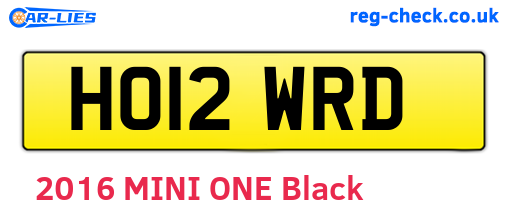 HO12WRD are the vehicle registration plates.