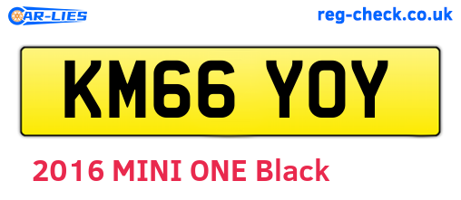 KM66YOY are the vehicle registration plates.