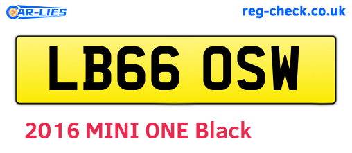 LB66OSW are the vehicle registration plates.