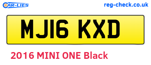 MJ16KXD are the vehicle registration plates.