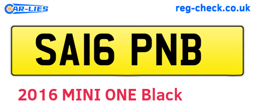 SA16PNB are the vehicle registration plates.