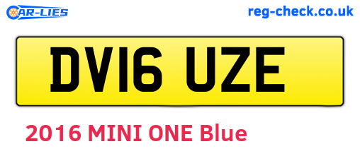 DV16UZE are the vehicle registration plates.