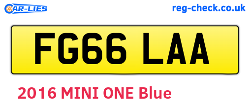 FG66LAA are the vehicle registration plates.