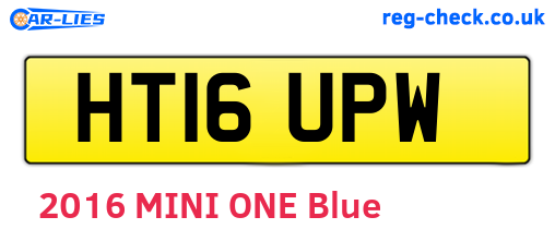HT16UPW are the vehicle registration plates.