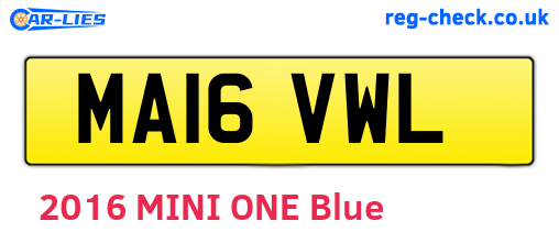 MA16VWL are the vehicle registration plates.