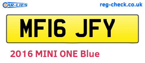 MF16JFY are the vehicle registration plates.
