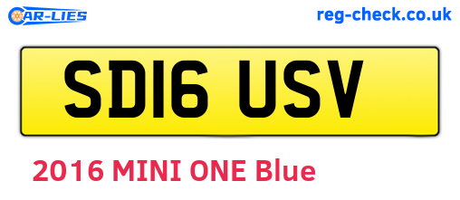 SD16USV are the vehicle registration plates.