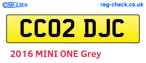 CC02DJC are the vehicle registration plates.