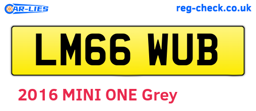 LM66WUB are the vehicle registration plates.