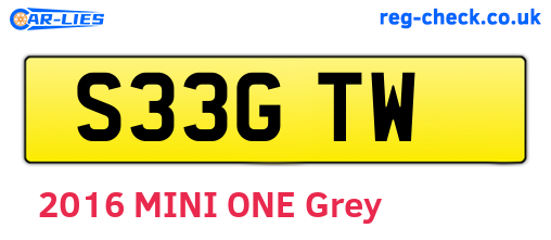S33GTW are the vehicle registration plates.