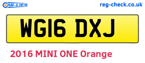 WG16DXJ are the vehicle registration plates.
