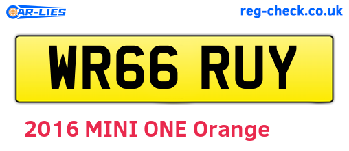 WR66RUY are the vehicle registration plates.