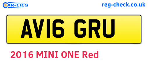 AV16GRU are the vehicle registration plates.