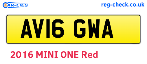 AV16GWA are the vehicle registration plates.