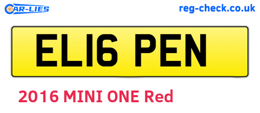 EL16PEN are the vehicle registration plates.