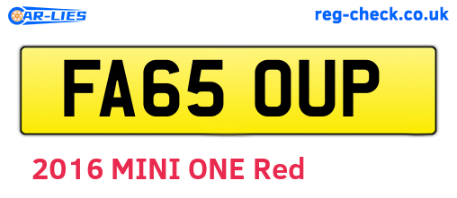 FA65OUP are the vehicle registration plates.