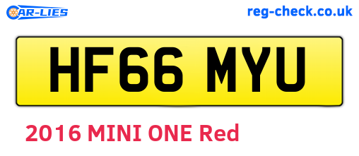 HF66MYU are the vehicle registration plates.