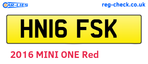 HN16FSK are the vehicle registration plates.