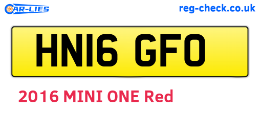 HN16GFO are the vehicle registration plates.