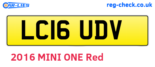 LC16UDV are the vehicle registration plates.