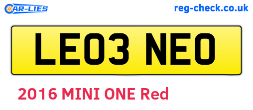 LE03NEO are the vehicle registration plates.