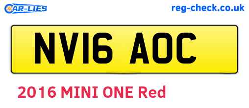 NV16AOC are the vehicle registration plates.
