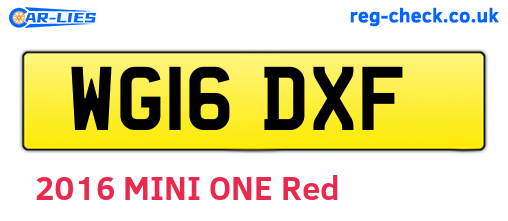 WG16DXF are the vehicle registration plates.
