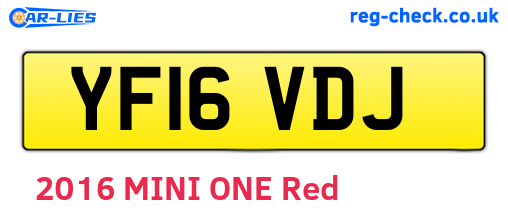 YF16VDJ are the vehicle registration plates.