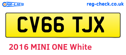 CV66TJX are the vehicle registration plates.