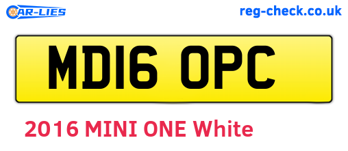 MD16OPC are the vehicle registration plates.