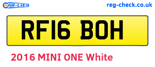 RF16BOH are the vehicle registration plates.