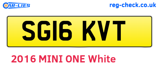 SG16KVT are the vehicle registration plates.