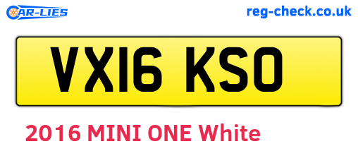 VX16KSO are the vehicle registration plates.