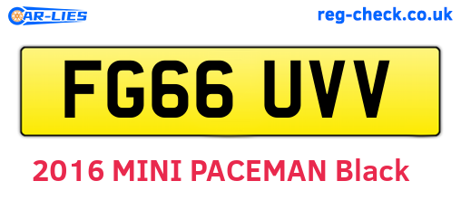 FG66UVV are the vehicle registration plates.