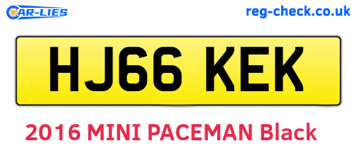 HJ66KEK are the vehicle registration plates.