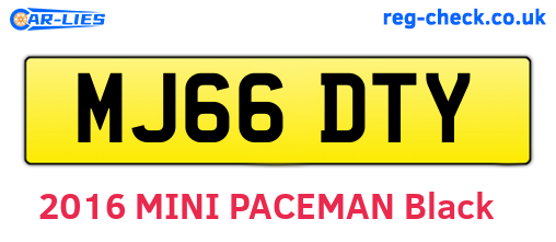 MJ66DTY are the vehicle registration plates.