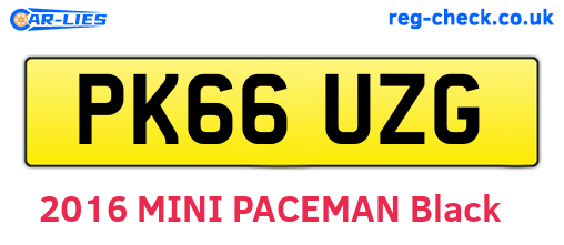 PK66UZG are the vehicle registration plates.