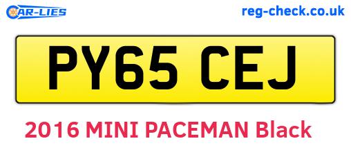 PY65CEJ are the vehicle registration plates.
