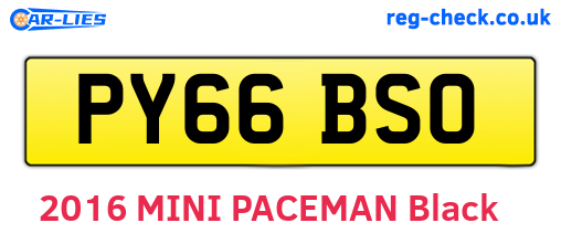 PY66BSO are the vehicle registration plates.