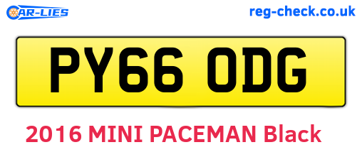PY66ODG are the vehicle registration plates.