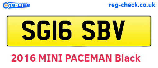 SG16SBV are the vehicle registration plates.
