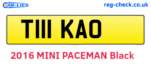 T111KAO are the vehicle registration plates.