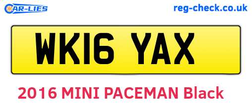 WK16YAX are the vehicle registration plates.
