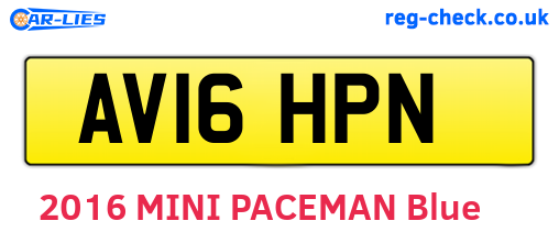 AV16HPN are the vehicle registration plates.