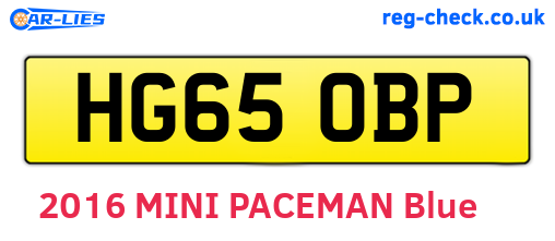 HG65OBP are the vehicle registration plates.