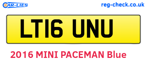 LT16UNU are the vehicle registration plates.