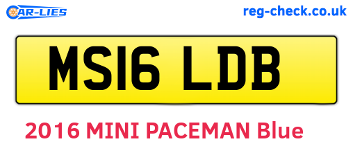 MS16LDB are the vehicle registration plates.
